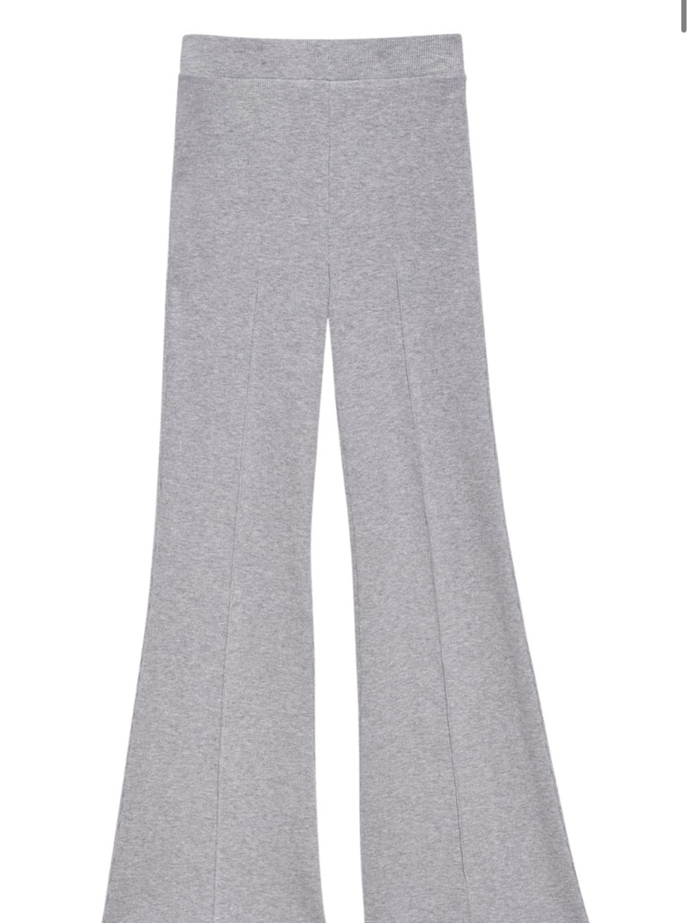 DONNI. Rib Kick Flare in Heather Gray - Picture 7 of 9